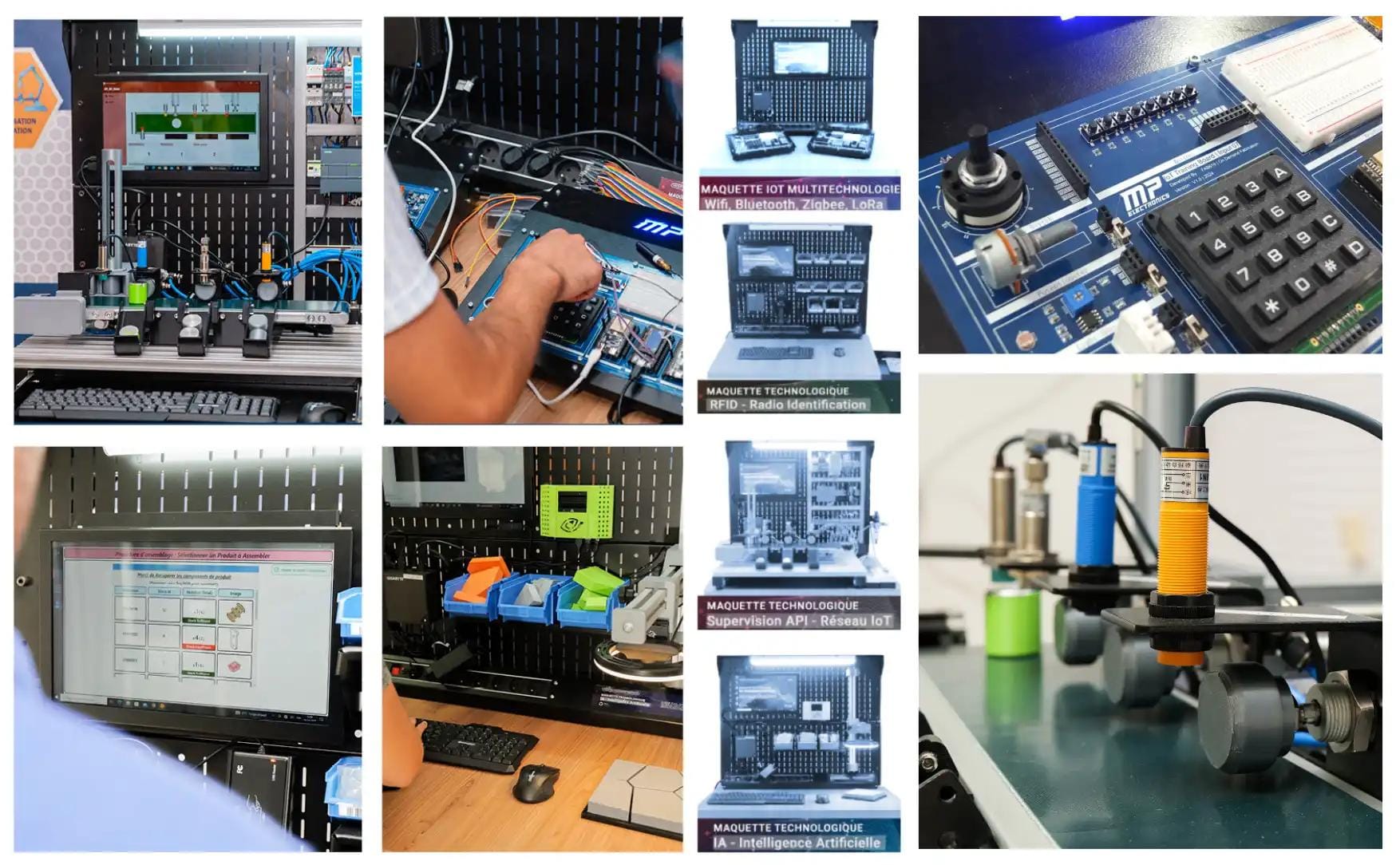 Sélection d’images illustrant les modules JellyEdge sous différents angles, mettant en avant les composants, capteurs et éléments d’automatisation