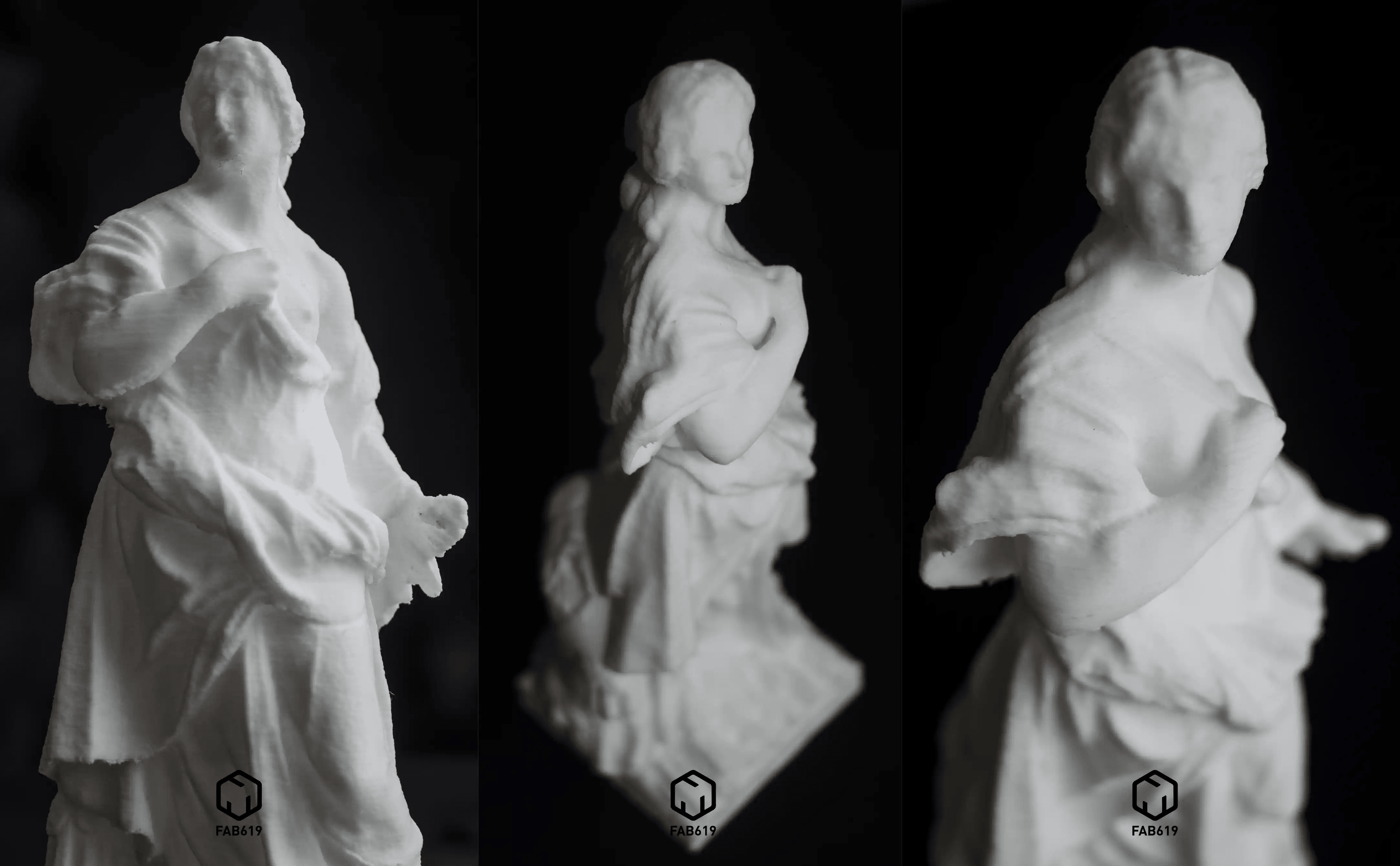 Miniature imprimée en 3D de la reine Didon, fondatrice légendaire de Carthage, présentée avec ses symboles royaux