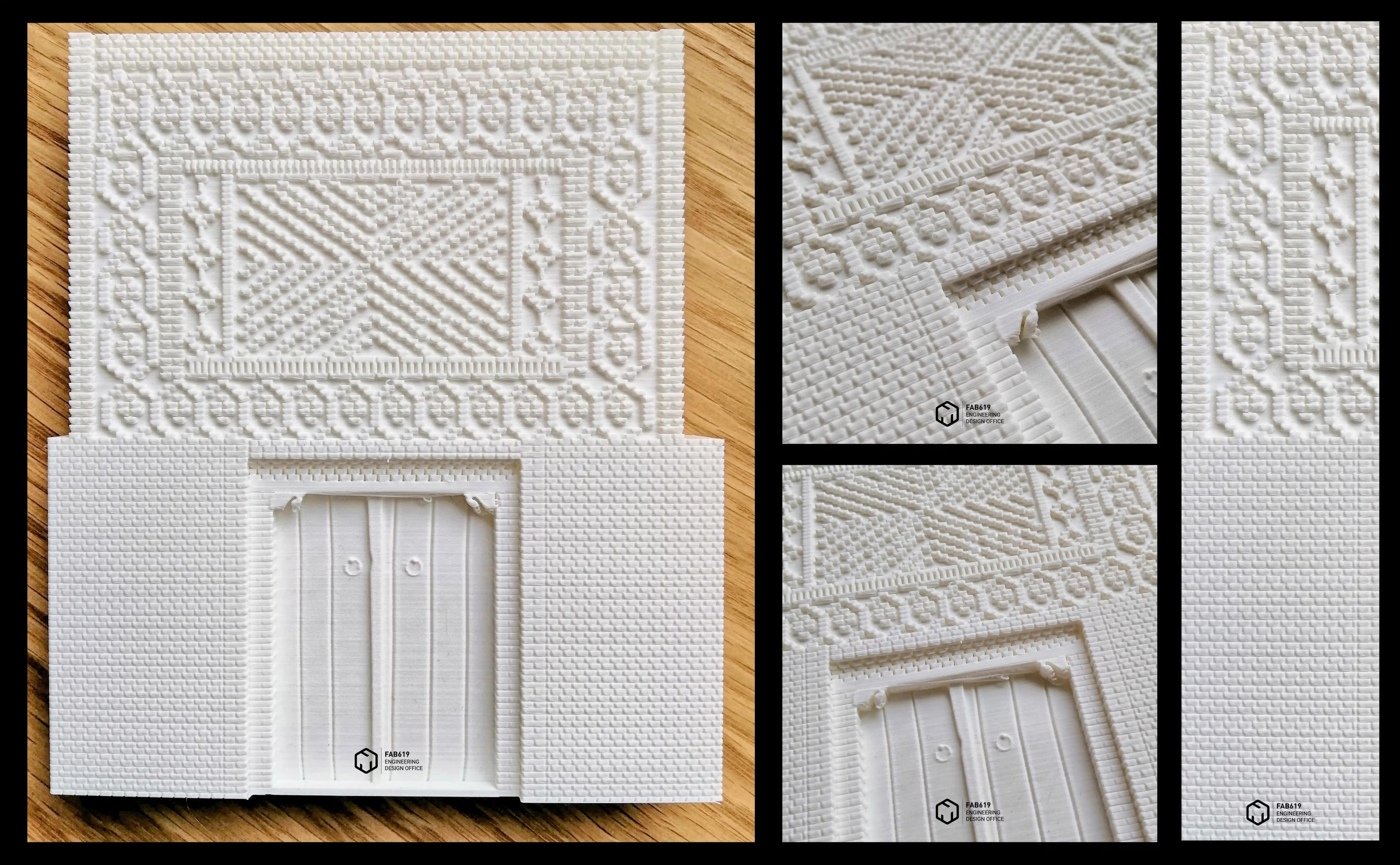 Sélection de photos et détails architectoniques présentés en mosaïque, illustrant les motifs géométriques jéridiens, les textures de briques et les éléments décoratifs traditionnels de Nefta et Tozeur