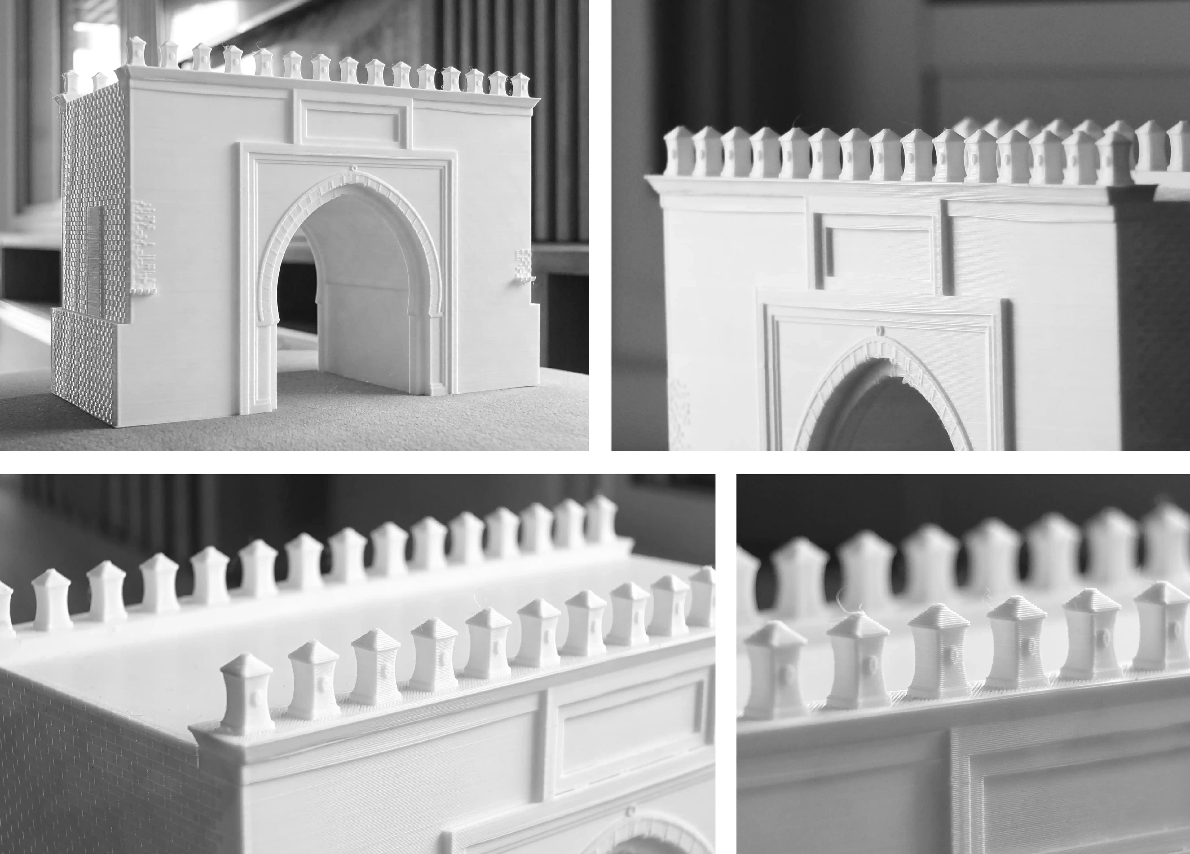 Reproduction miniature de Bab El Bhar, porte emblématique marquant la transition entre la médina de Tunis et la ville nouvelle